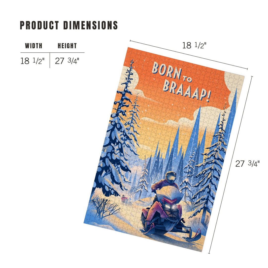 Born to Braaap!, Snowmobile, Jigsaw Puzzle Puzzle Lantern Press