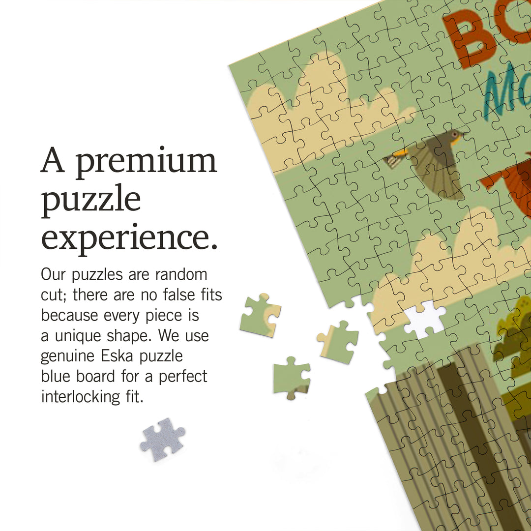 Boston, Massachusetts, Geometric City Series, Jigsaw Puzzle Puzzle Lantern Press