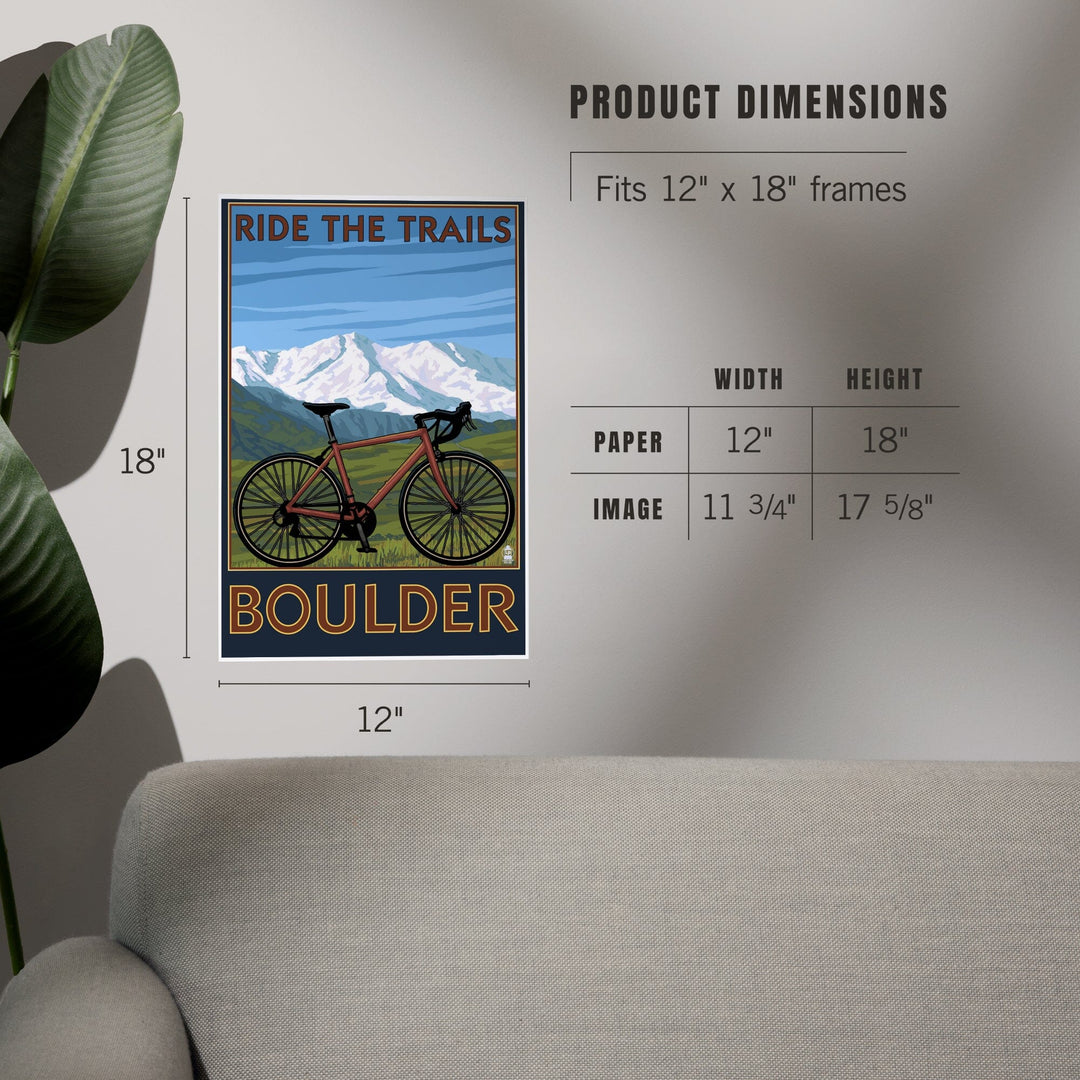 Boulder, Colorado, Mountain Bike, Art & Giclee Prints - Lantern Press