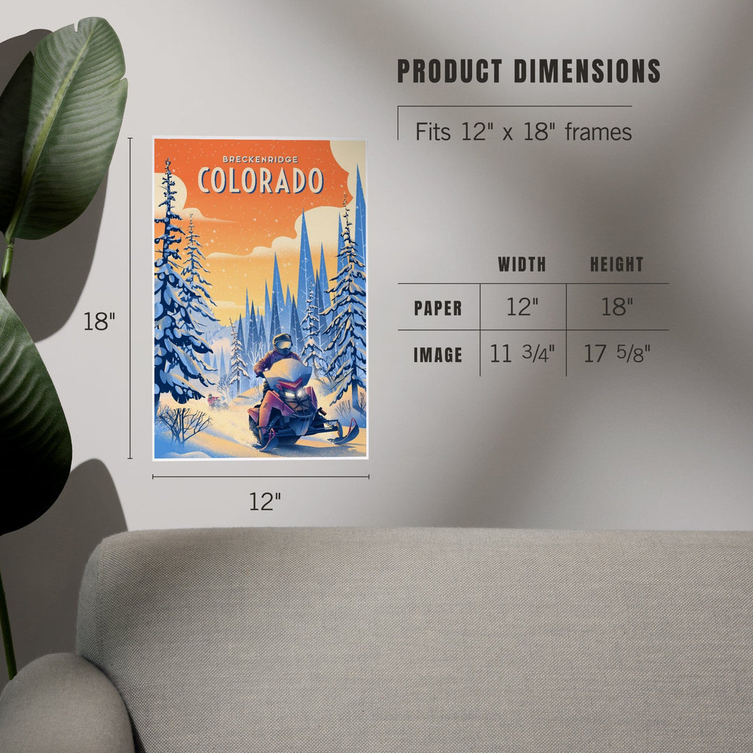 Breckenridge, Colorado, Born to Braaap!, Snowmobile, Art & Giclee Prints Art Lantern Press