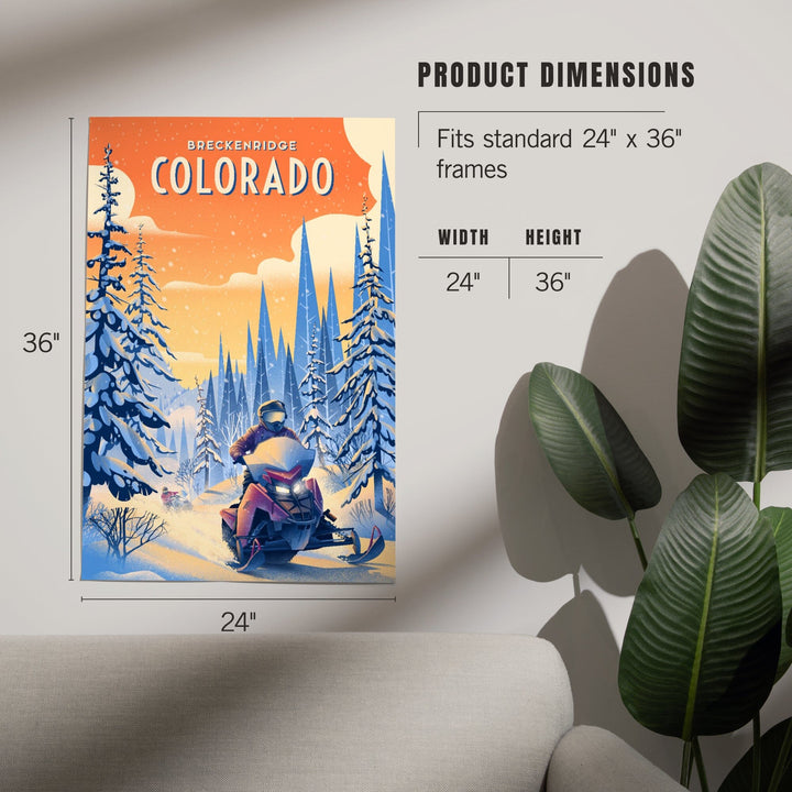 Breckenridge, Colorado, Born to Braaap!, Snowmobile, Art & Giclee Prints Art Lantern Press