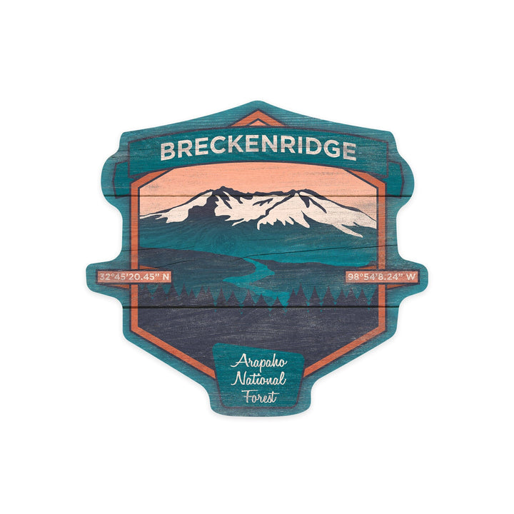 Breckenridge, Colorado, Rustic Vector, Contour, Vinyl Sticker Sticker Lantern Press