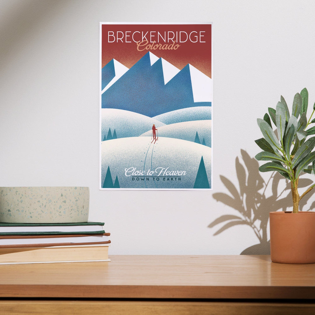 Breckenridge, Colorado, Skier In the Mountains, Litho, Art & Giclee Prints - Lantern Press