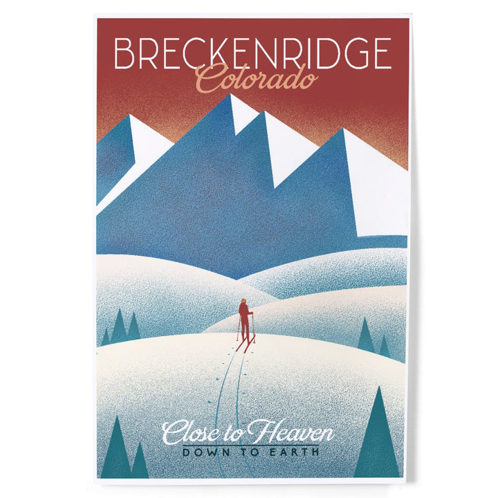 Breckenridge, Colorado, Skier In the Mountains, Litho, Art & Giclee Prints - Lantern Press