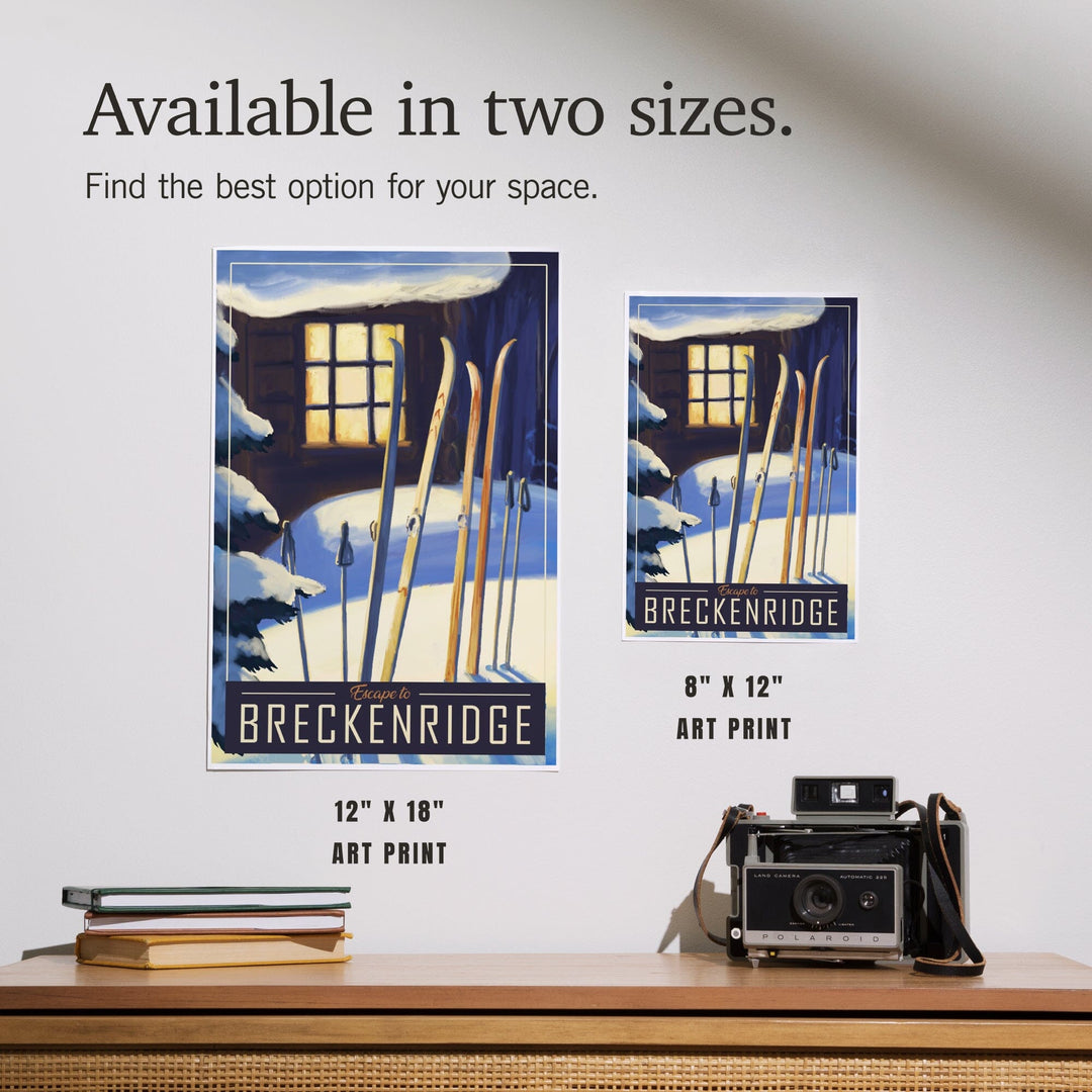 Breckenridge, Colorado, Skis Outside Cabin, Art & Giclee Prints - Lantern Press