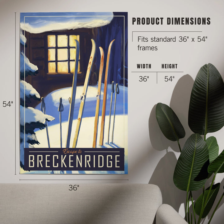 Breckenridge, Colorado, Skis Outside Cabin, Art & Giclee Prints - Lantern Press