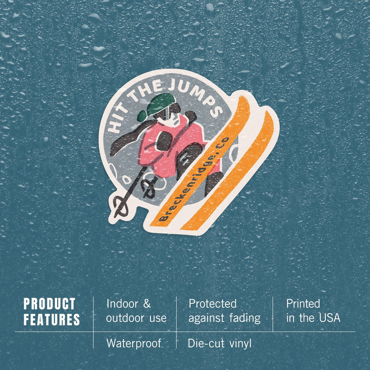 Breckenridge, Colorado, Snow Patrol Series, Hit The Jumps, Contour, Vinyl Sticker Sticker Lantern Press