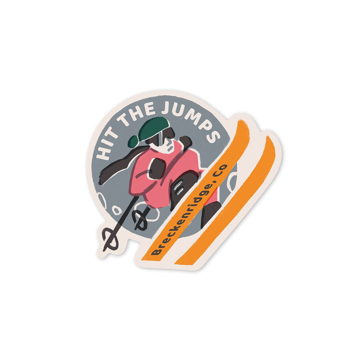 Breckenridge, Colorado, Snow Patrol Series, Hit The Jumps, Contour, Vinyl Sticker Sticker Lantern Press