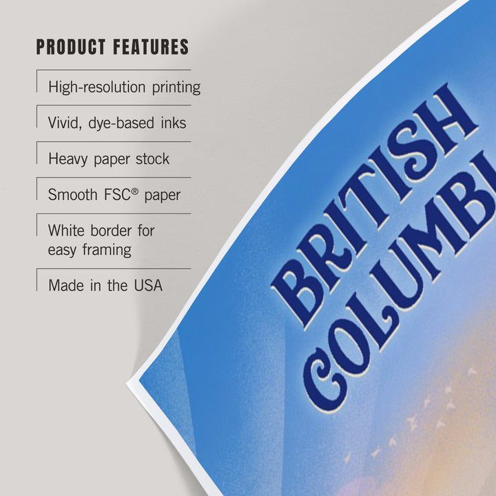 British Columbia, Lithograph, Bear Family in Field, Art & Giclee Prints Art Lantern Press