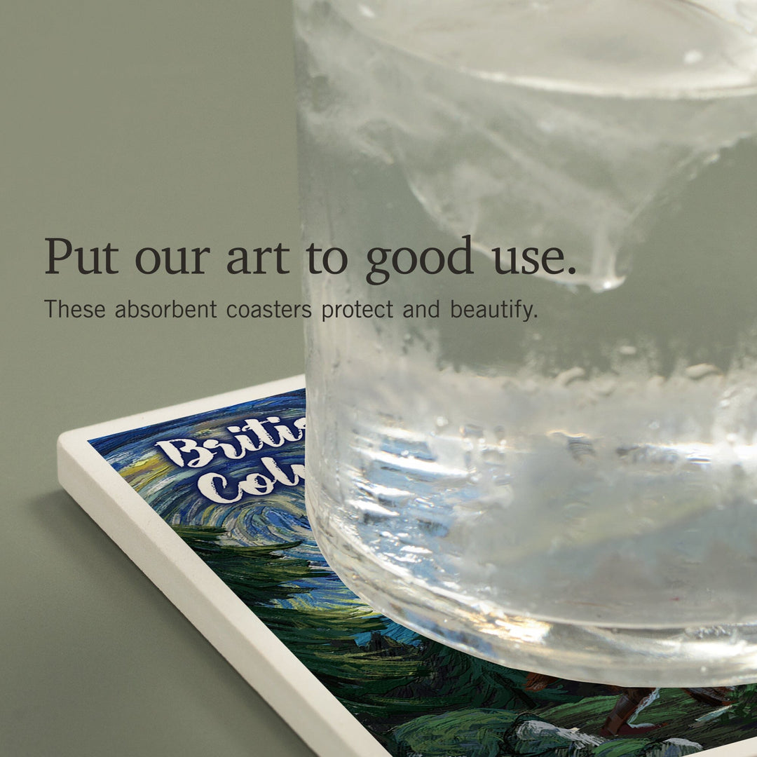 British Columbia, Starry Night, Bigfoot, Coasters Coasters Lantern Press