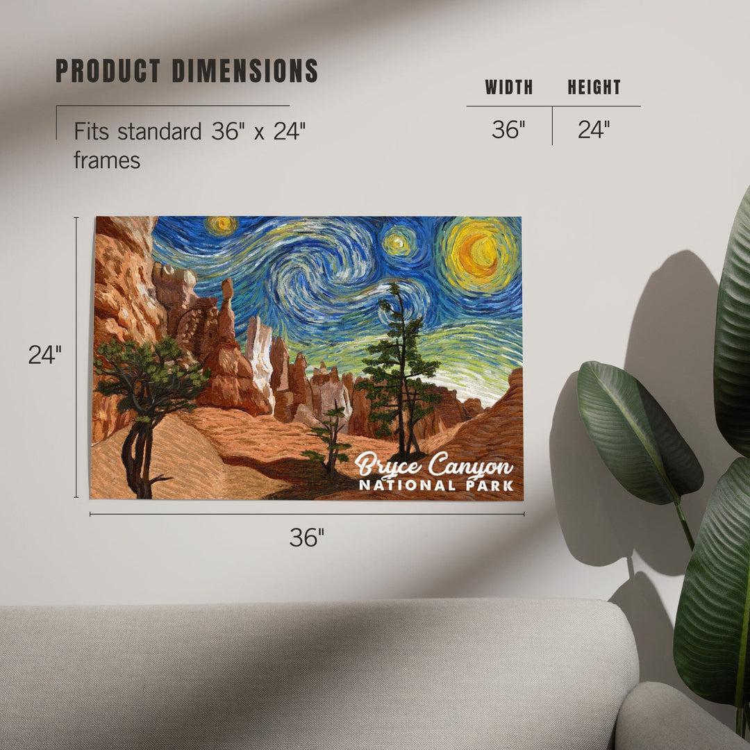 Bryce Canyon National Park, Starry Night National Park Series, Art & Giclee Prints - Lantern Press