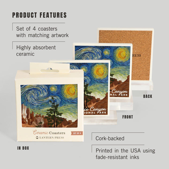 Bryce Canyon National Park, Starry Night National Park Series, Coasters Coasters Lantern Press