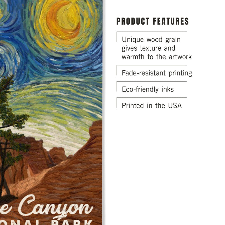 Bryce Canyon National Park, Starry Night National Park Series, Lantern Press Artwork, Wood Signs and Postcards - Lantern Press