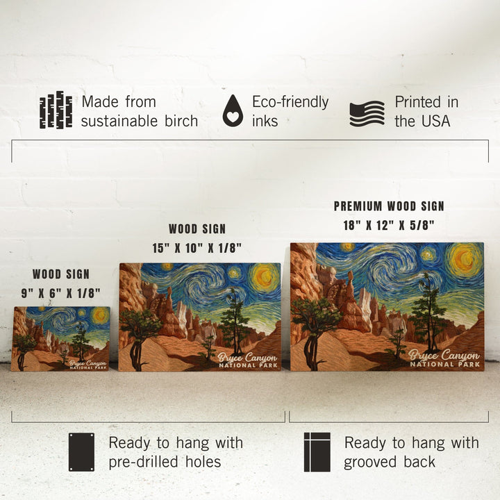 Bryce Canyon National Park, Starry Night National Park Series, Lantern Press Artwork, Wood Signs and Postcards - Lantern Press