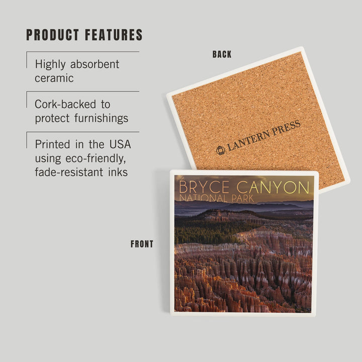 Bryce Canyon National Park, Utah, Canyon Sunset, Coasters Coasters Lantern Press