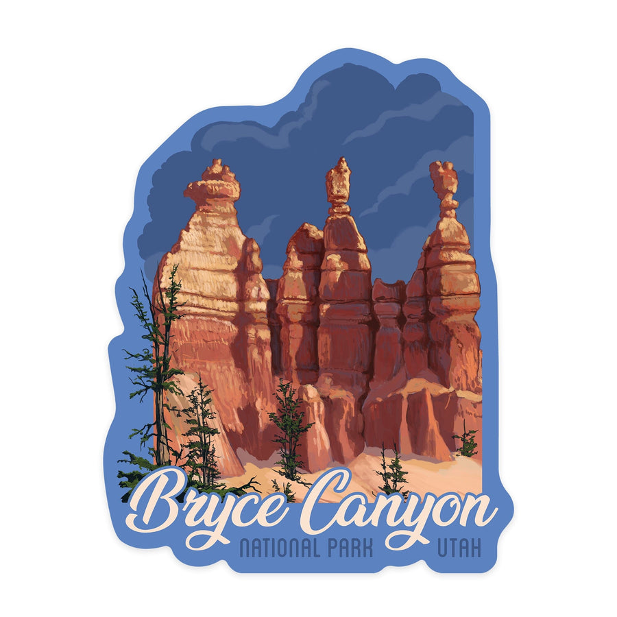 Bryce Canyon National Park, Utah, Contour, Lantern Press Artwork, Vinyl Sticker Sticker Lantern Press 