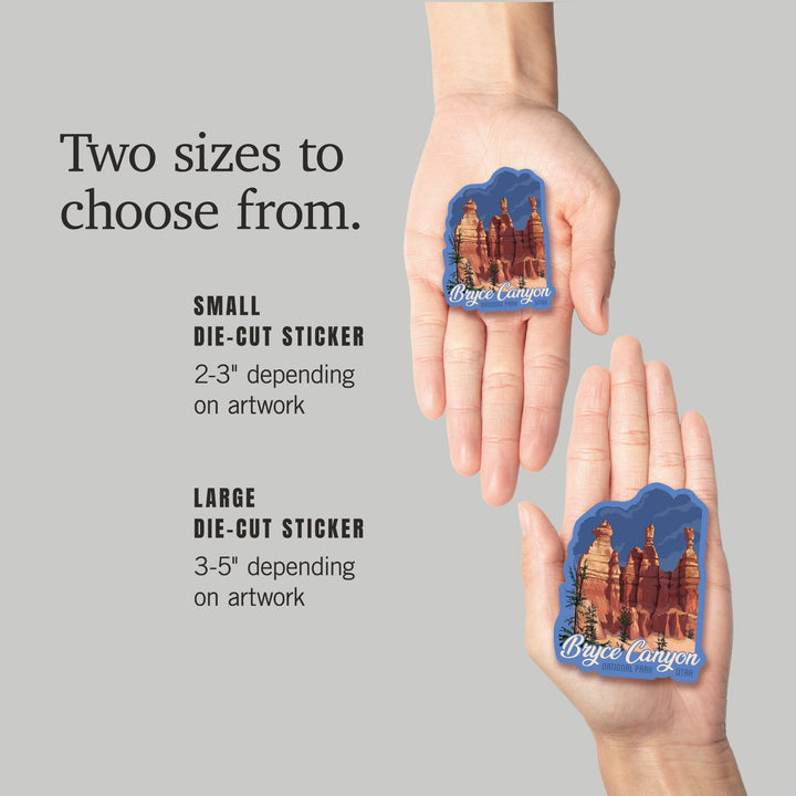 Bryce Canyon National Park, Utah, Contour, Lantern Press Artwork, Vinyl Sticker - Lantern Press