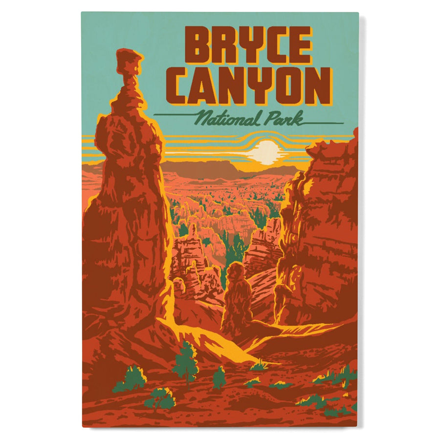 Bryce Canyon National Park, Utah, Explorer Series, Bryce Canyon, Lantern Press Artwork, Wood Signs and Postcards - Lantern Press