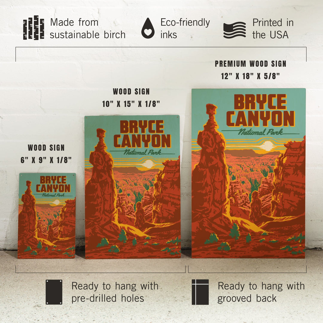 Bryce Canyon National Park, Utah, Explorer Series, Bryce Canyon, Lantern Press Artwork, Wood Signs and Postcards - Lantern Press