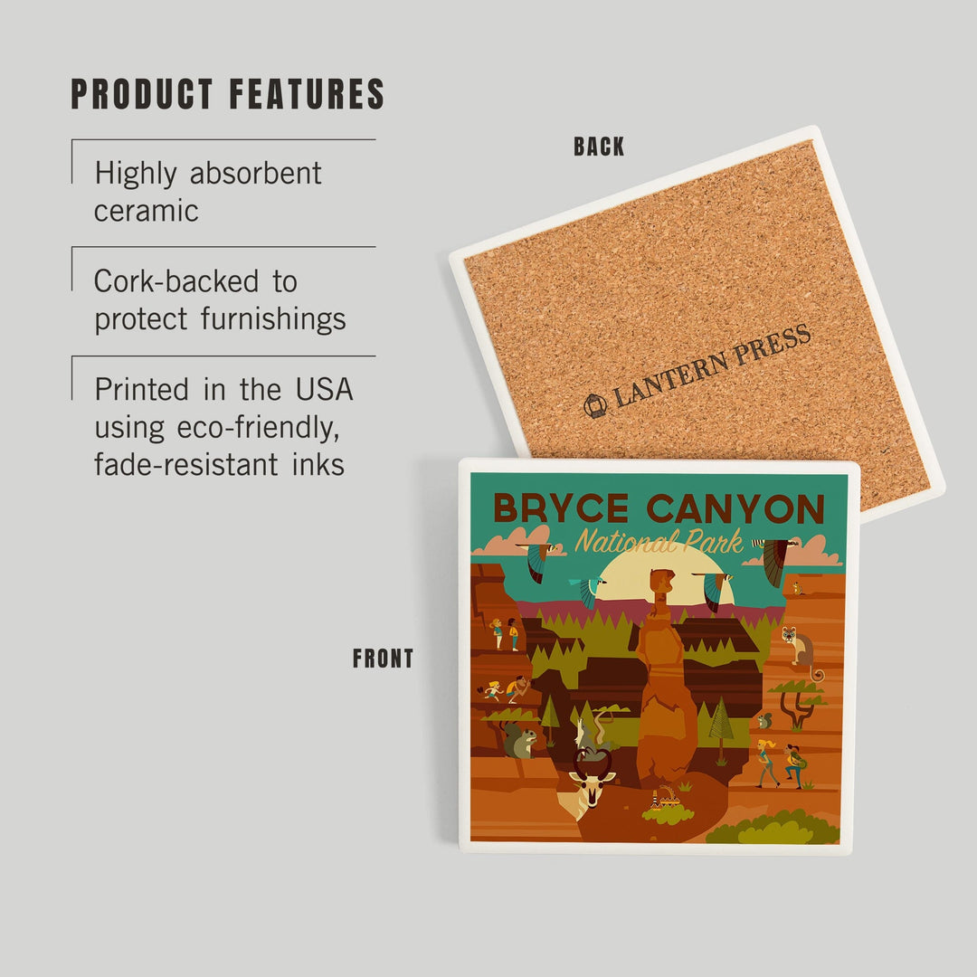 Bryce Canyon National Park, Utah, Geometric National Park Series, Coasters Coasters Lantern Press