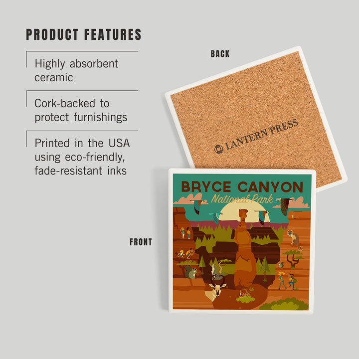 Bryce Canyon National Park, Utah, Geometric National Park Series, Coasters Coasters Lantern Press