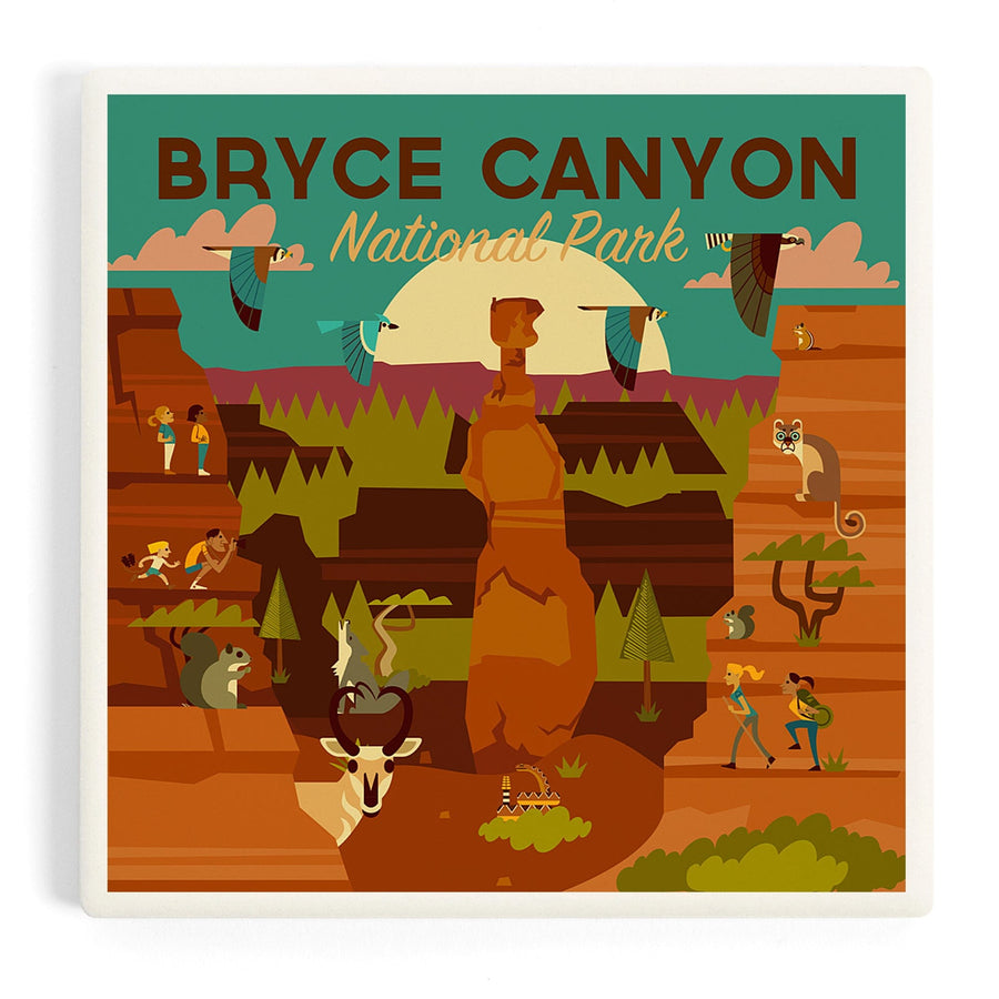 Bryce Canyon National Park, Utah, Geometric National Park Series, Coasters Coasters Lantern Press