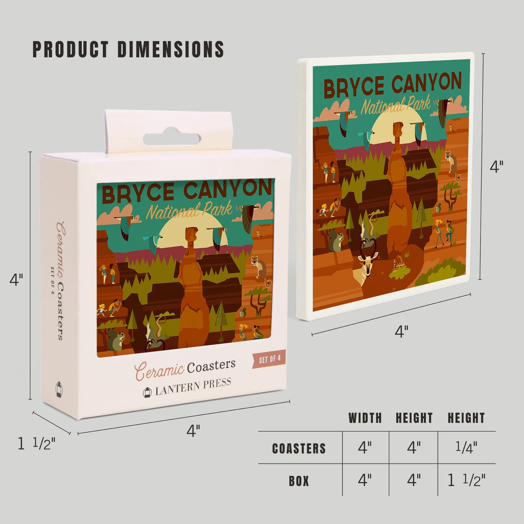Bryce Canyon National Park, Utah, Geometric National Park Series, Coasters Coasters Lantern Press