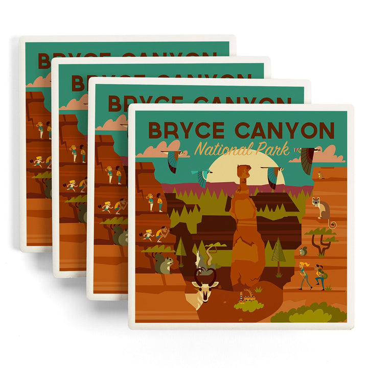 Bryce Canyon National Park, Utah, Geometric National Park Series, Coasters Coasters Lantern Press