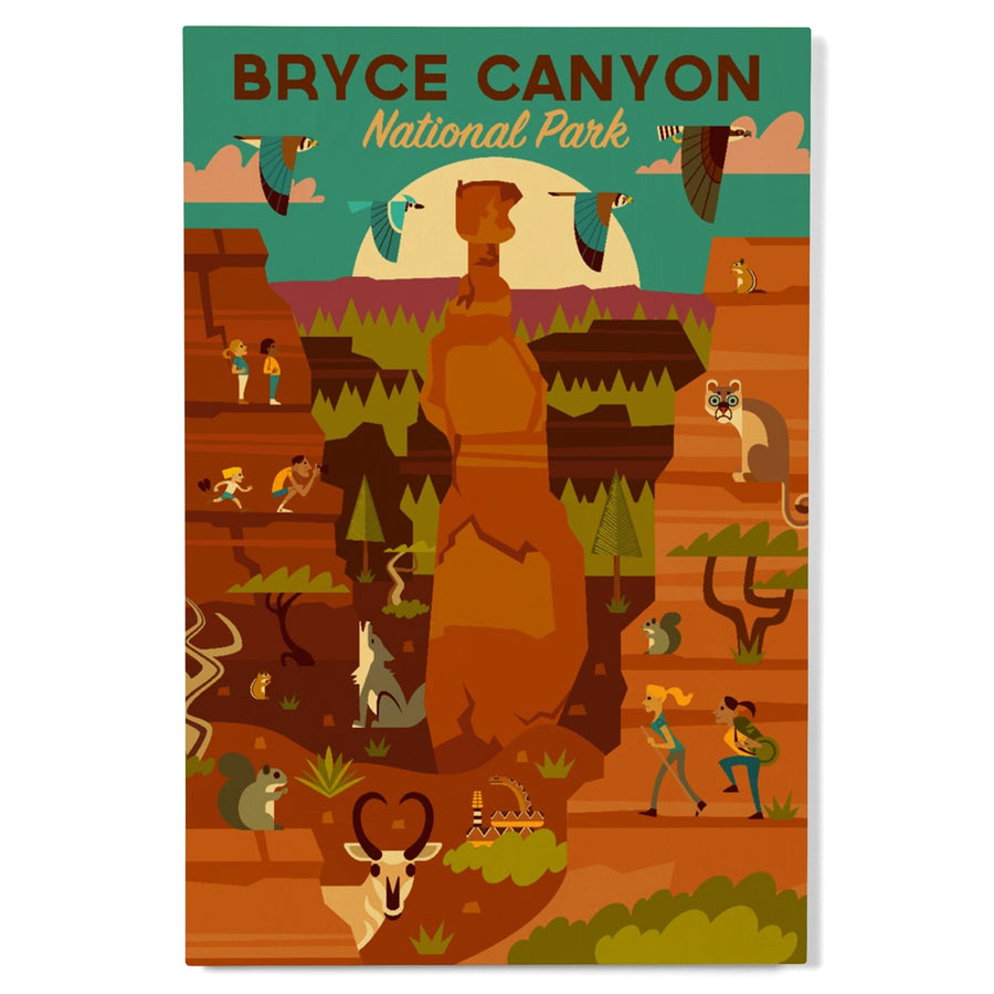 Bryce Canyon National Park, Utah, Geometric National Park Series, Lantern Press Artwork, Wood Signs and Postcards - Lantern Press