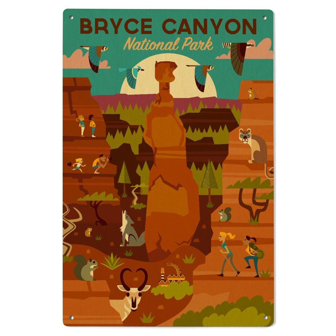 Bryce Canyon National Park, Utah, Geometric National Park Series, Lantern Press Artwork, Wood Signs and Postcards - Lantern Press