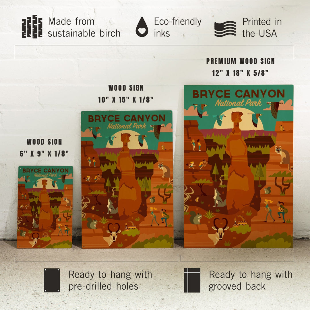 Bryce Canyon National Park, Utah, Geometric National Park Series, Lantern Press Artwork, Wood Signs and Postcards - Lantern Press