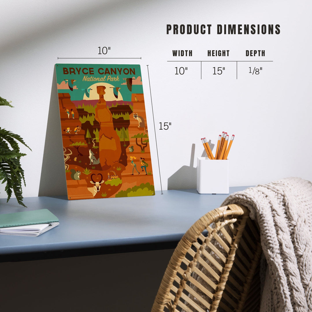 Bryce Canyon National Park, Utah, Geometric National Park Series, Lantern Press Artwork, Wood Signs and Postcards - Lantern Press