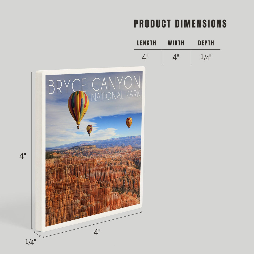 Bryce Canyon National Park, Utah, Hot Air Balloons, Coasters Coasters Lantern Press