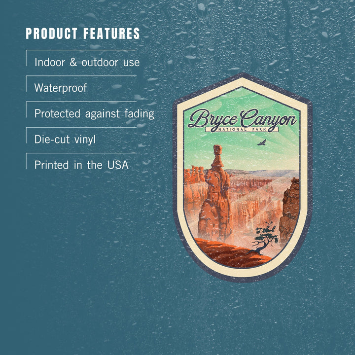 Bryce Canyon National Park, Utah, Lithograph, Contour, Vinyl Sticker Sticker Lantern Press