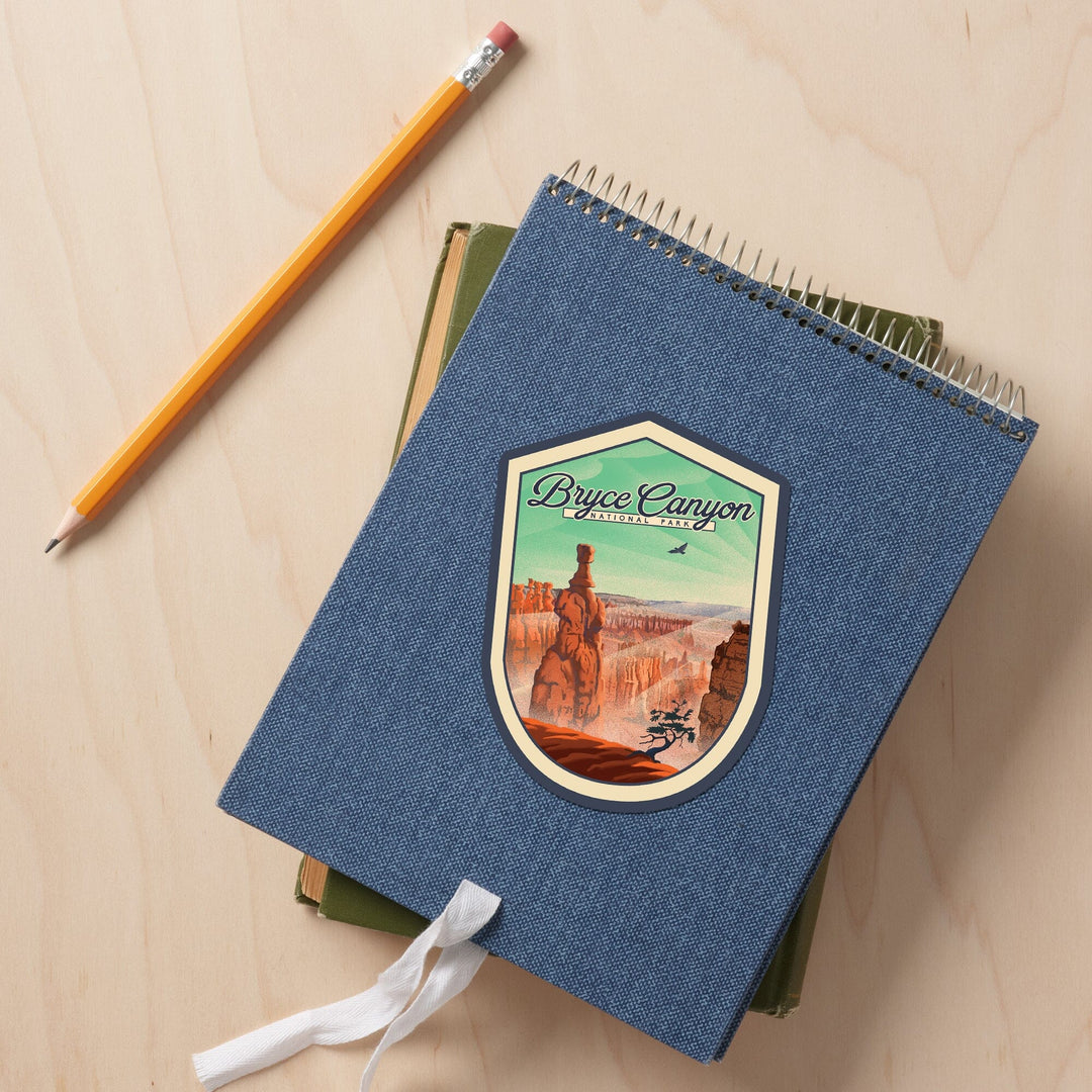 Bryce Canyon National Park, Utah, Lithograph, Contour, Vinyl Sticker Sticker Lantern Press