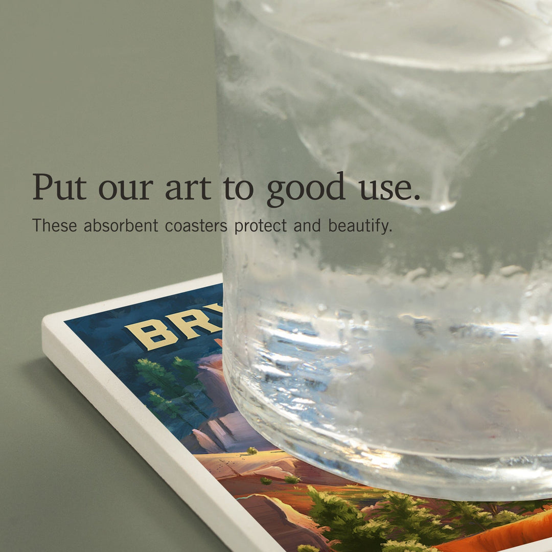 Bryce Canyon National Park, Utah, Oil Painting, Coasters Coasters Lantern Press