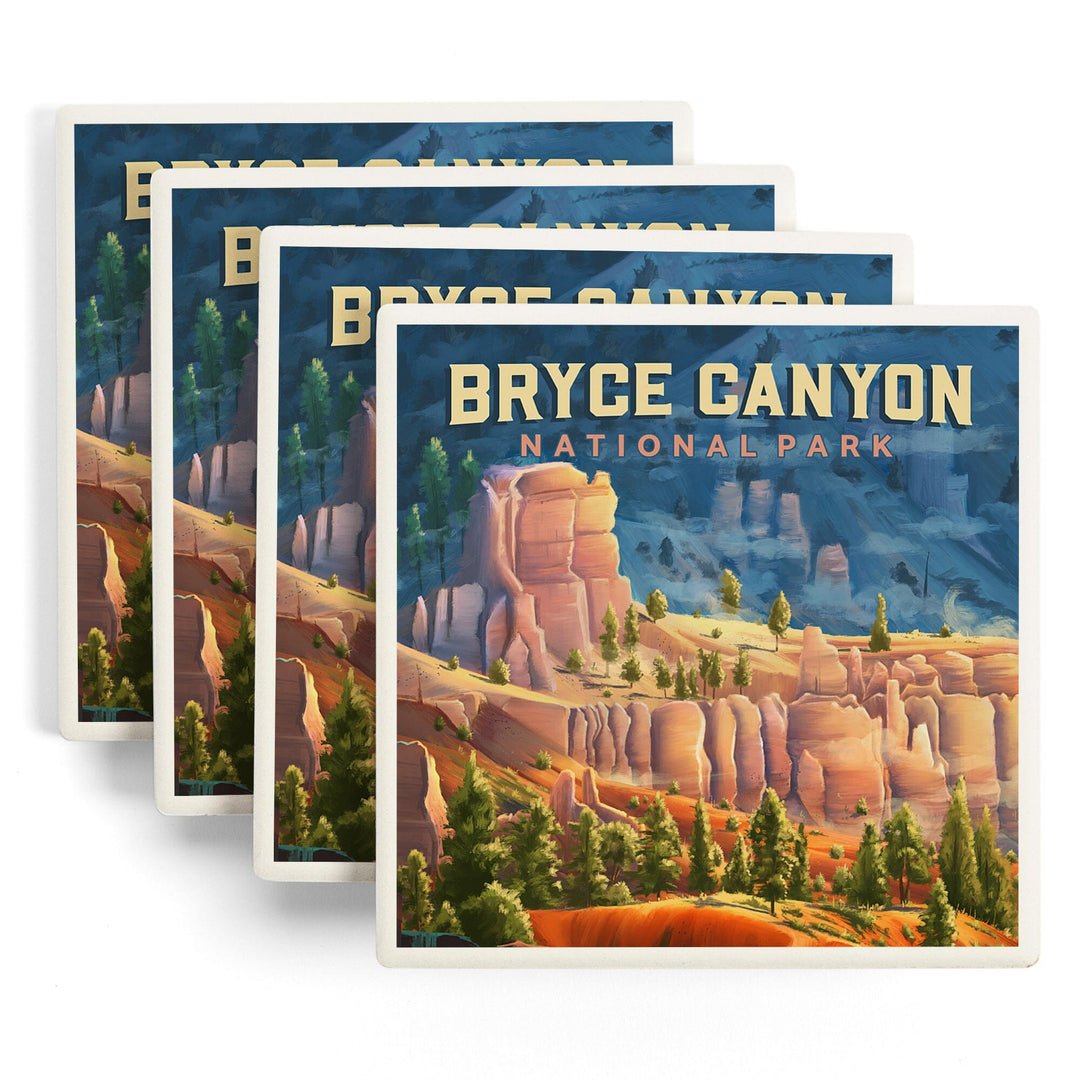 Bryce Canyon National Park, Utah, Oil Painting, Coasters Coasters Lantern Press