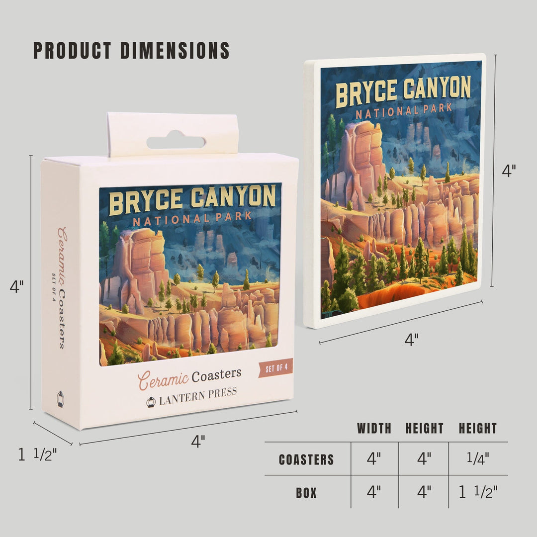 Bryce Canyon National Park, Utah, Oil Painting, Coasters Coasters Lantern Press