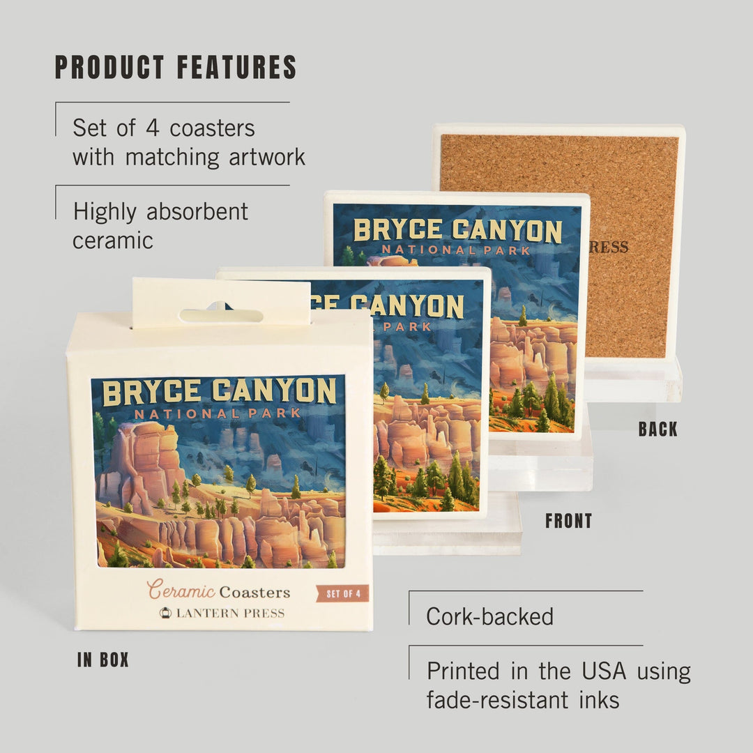 Bryce Canyon National Park, Utah, Oil Painting, Coasters Coasters Lantern Press