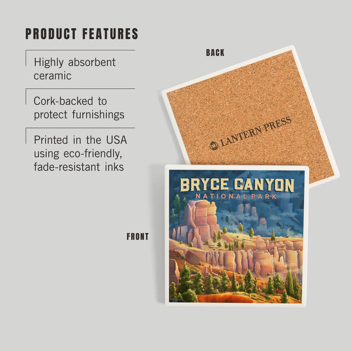 Bryce Canyon National Park, Utah, Oil Painting, Coasters Coasters Lantern Press