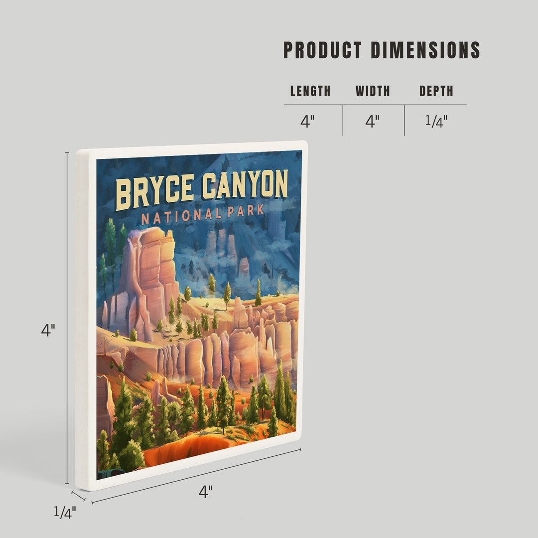 Bryce Canyon National Park, Utah, Oil Painting, Coasters Coasters Lantern Press