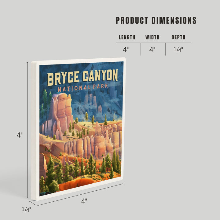 Bryce Canyon National Park, Utah, Oil Painting, Coasters Coasters Lantern Press