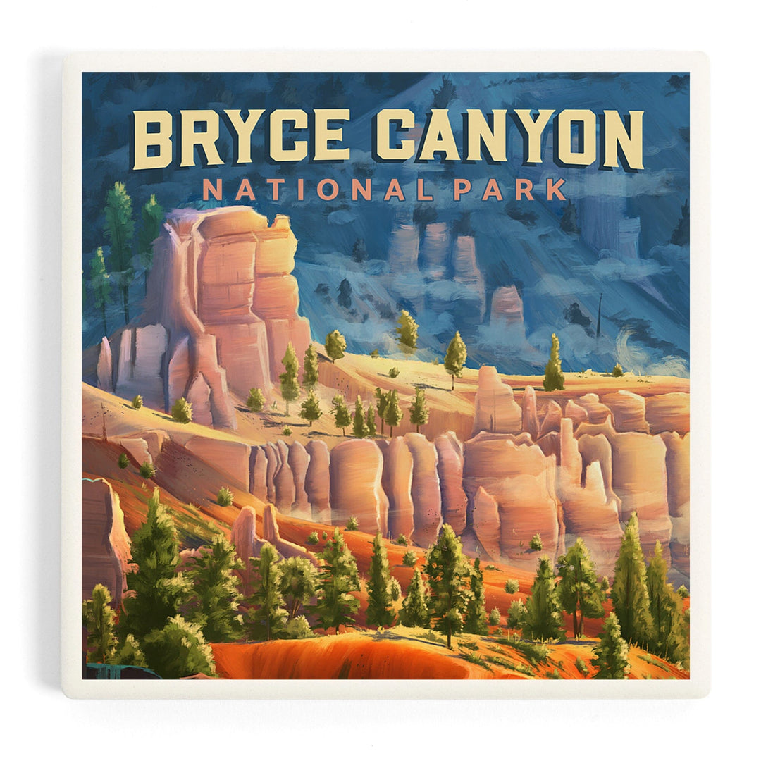Bryce Canyon National Park, Utah, Oil Painting, Coasters Coasters Lantern Press Coaster