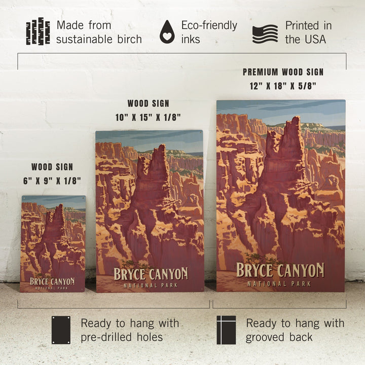 Bryce Canyon National Park, Utah, Painterly National Park Series, Wood Signs and Postcards - Lantern Press