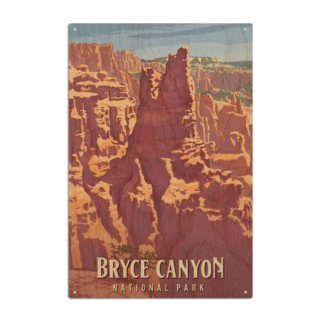 Bryce Canyon National Park, Utah, Painterly National Park Series, Wood Signs and Postcards - Lantern Press