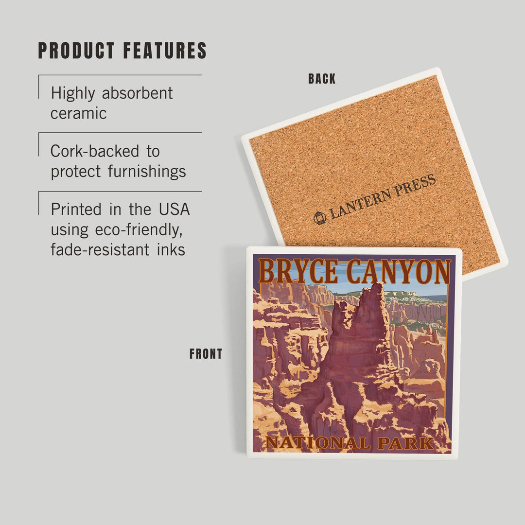 Bryce Canyon National Park, Utah, Scene #1, Painterly Series, Coasters Coasters Lantern Press