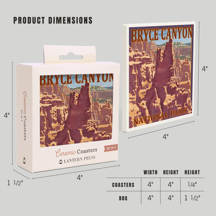 Bryce Canyon National Park, Utah, Scene #1, Painterly Series, Coasters Coasters Lantern Press