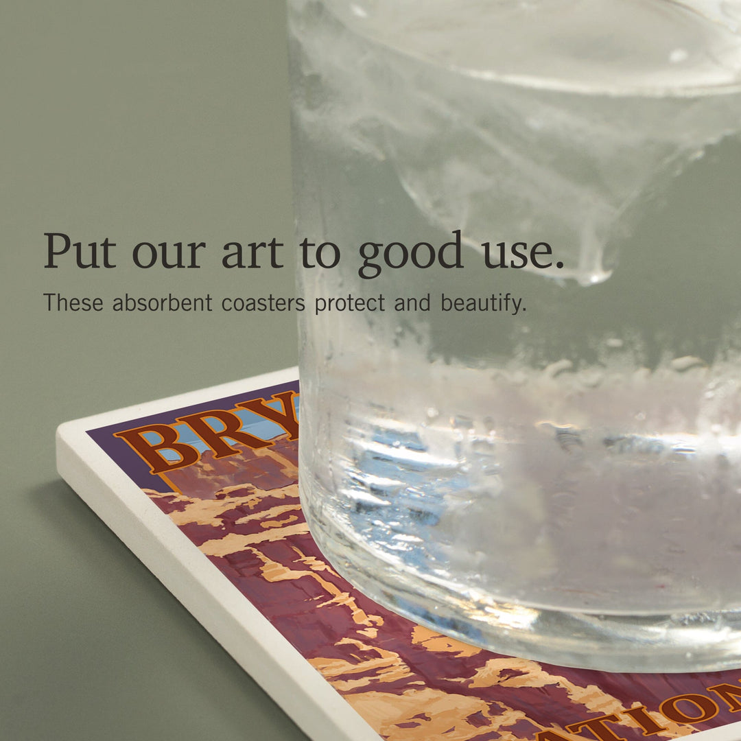 Bryce Canyon National Park, Utah, Scene #1, Painterly Series, Coasters Coasters Lantern Press