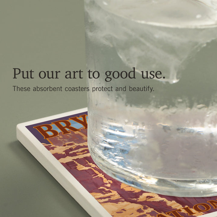 Bryce Canyon National Park, Utah, Scene #1, Painterly Series, Coasters Coasters Lantern Press