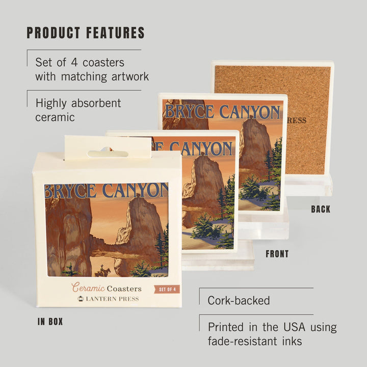 Bryce Canyon National Park, Utah, Tower Bridge, Painterly Series, Coasters Coasters Lantern Press
